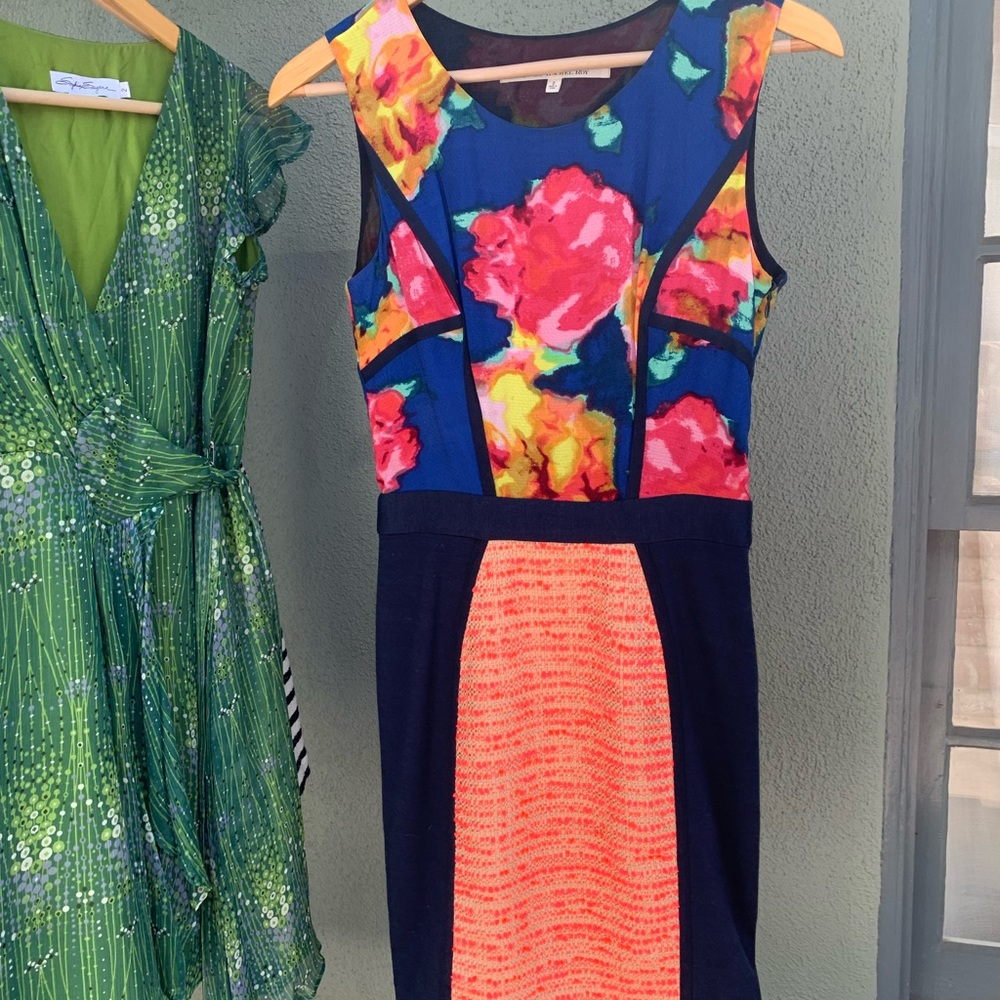 Rachel Roy navy and floral cocktail dress